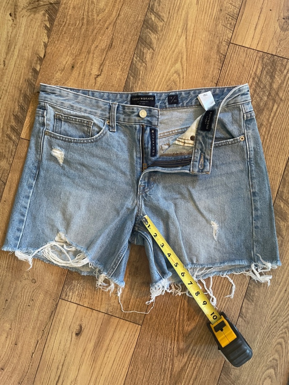 Lucky Brand Washed Light Blue Distressed Denim Cutoff Shorts